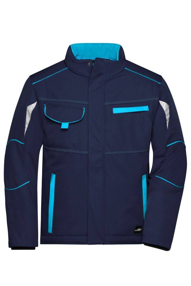 Workwear Softshell Padded Jacket - COLOR - Funktionelle Softshelljacke mit warmem Innenfutter blau, Gr. XS