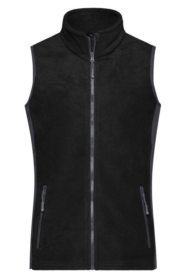Ladies' Workwear Fleece Vest - STRONG - Strapazierfähige Fleece Weste im Materialmix schwarz/grau, Gr. 3XL