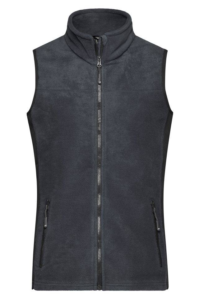 Ladies' Workwear Fleece Vest - STRONG - Strapazierfähige Fleece Weste im Materialmix schwarz/grau, Gr. XXL