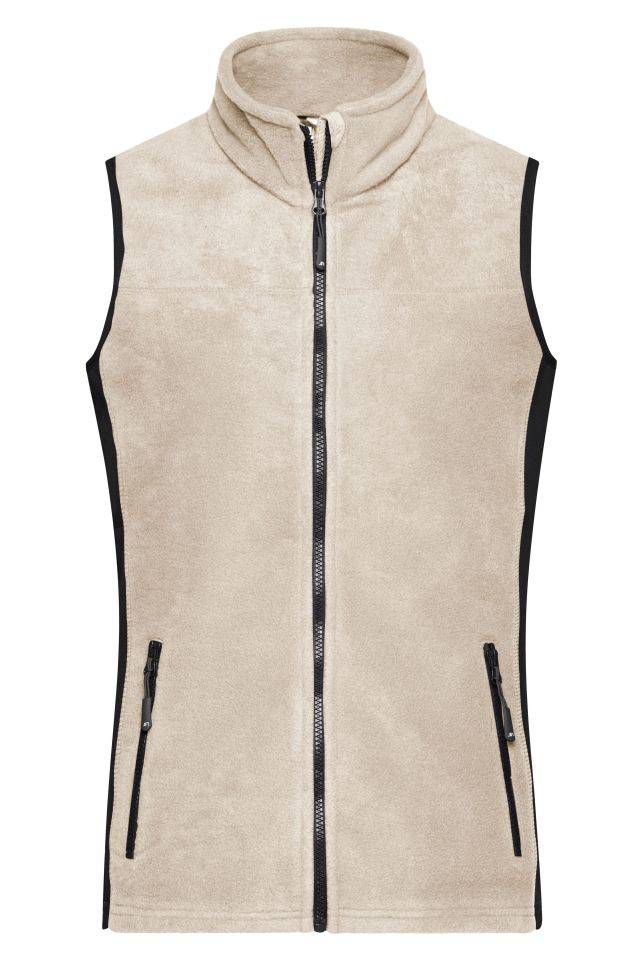 Ladies' Workwear Fleece Vest - STRONG - Strapazierfähige Fleece Weste im Materialmix schwarz/braun/grau, Gr. M