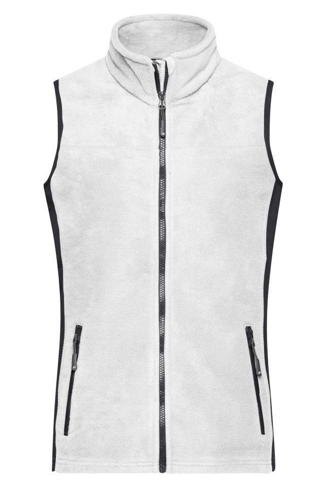 Ladies' Workwear Fleece Vest - STRONG - Strapazierfähige Fleece Weste im Materialmix weiß/grau, Gr. 3XL