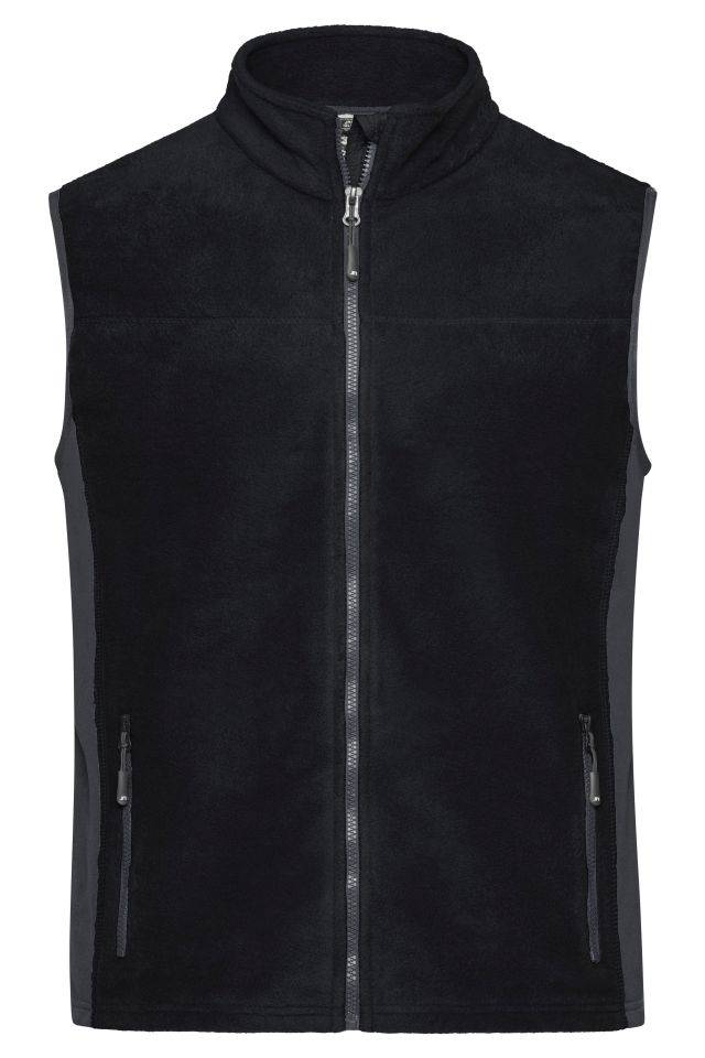 Men's Workwear Fleece Vest - STRONG - Strapazierfähige Fleece Weste im Materialmix schwarz/grau, Gr. XS