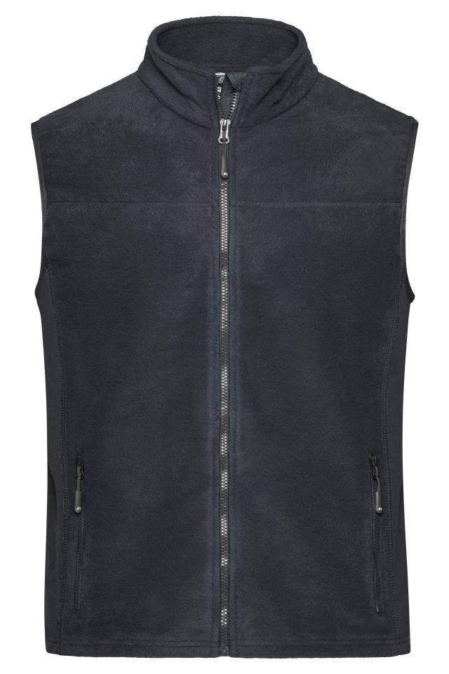 Men's Workwear Fleece Vest - STRONG - Strapazierfähige Fleece Weste im Materialmix schwarz/grau, Gr. 4XL