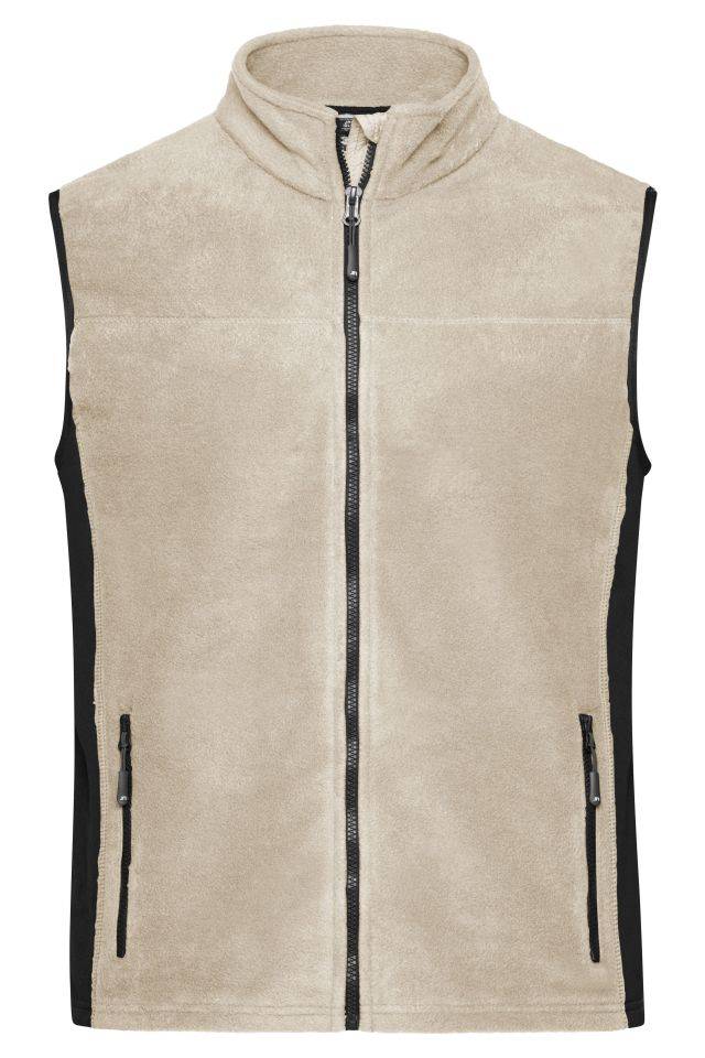 Men's Workwear Fleece Vest - STRONG - Strapazierfähige Fleece Weste im Materialmix schwarz/braun/grau, Gr. 5XL