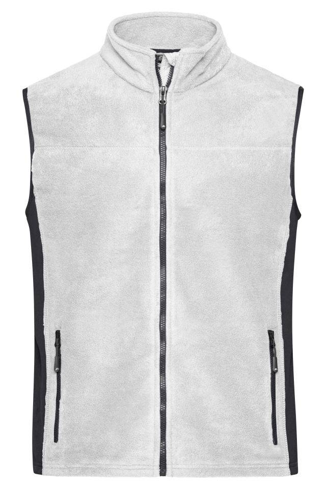 Men's Workwear Fleece Vest - STRONG - Strapazierfähige Fleece Weste im Materialmix weiß/grau, Gr. 3XL