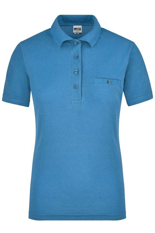 Ladies' Workwear Polo Pocket Pflegeleichtes und strapazierfähiges Polo mit Brusttasche blau, Gr. XS