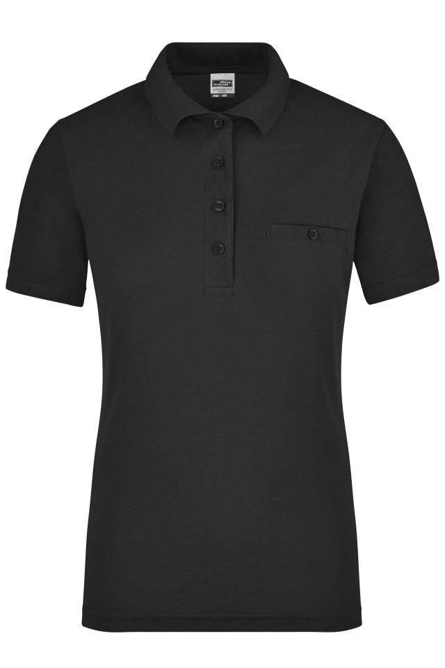 Ladies' Workwear Polo Pocket Pflegeleichtes und strapazierfähiges Polo mit Brusttasche schwarz, Gr. L