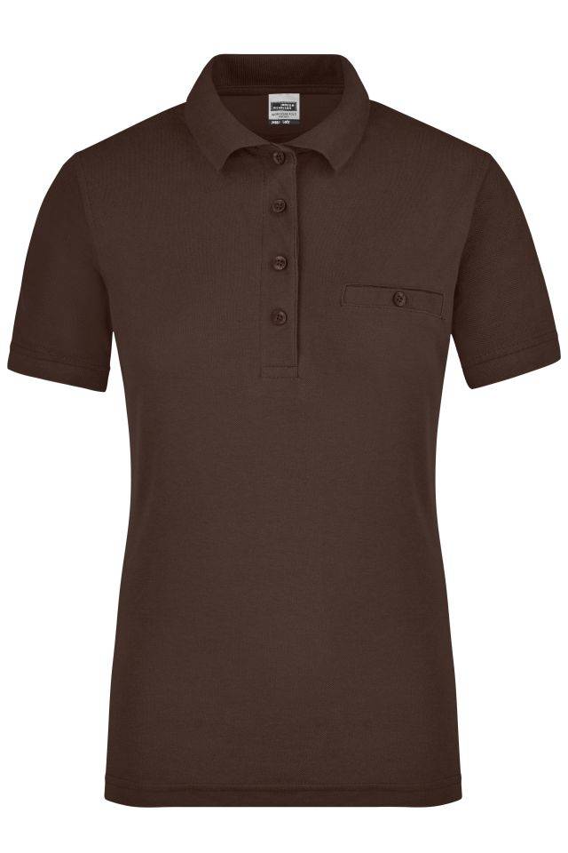 Ladies' Workwear Polo Pocket Pflegeleichtes und strapazierfähiges Polo mit Brusttasche braun, Gr. XS
