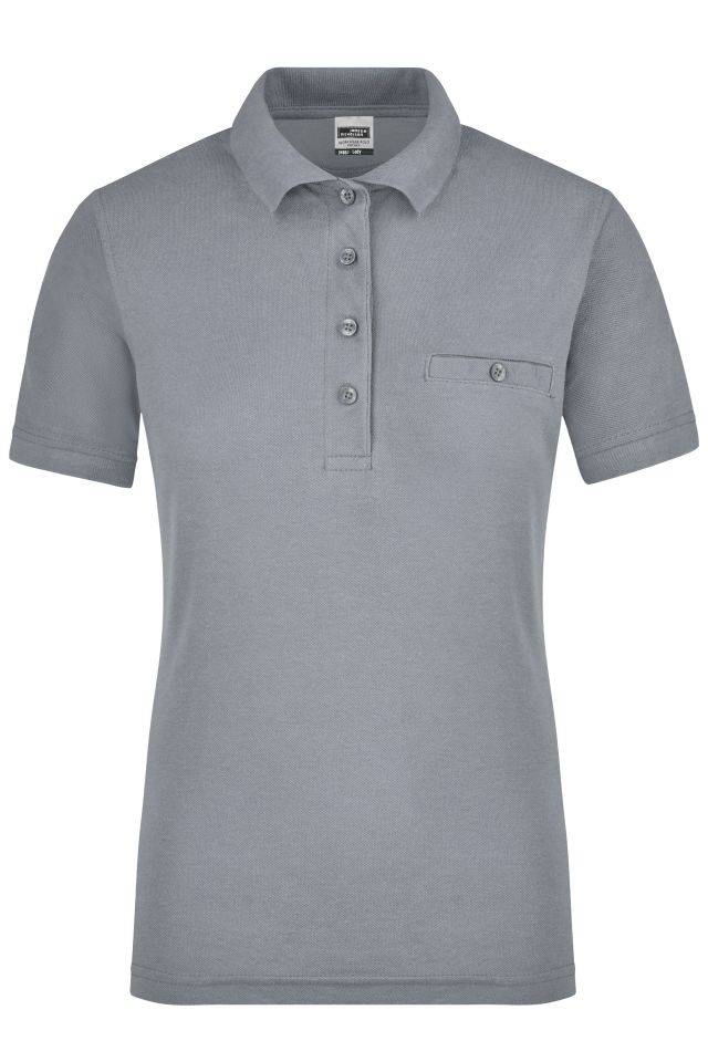 Ladies' Workwear Polo Pocket Pflegeleichtes und strapazierfähiges Polo mit Brusttasche grau, Gr. 3XL