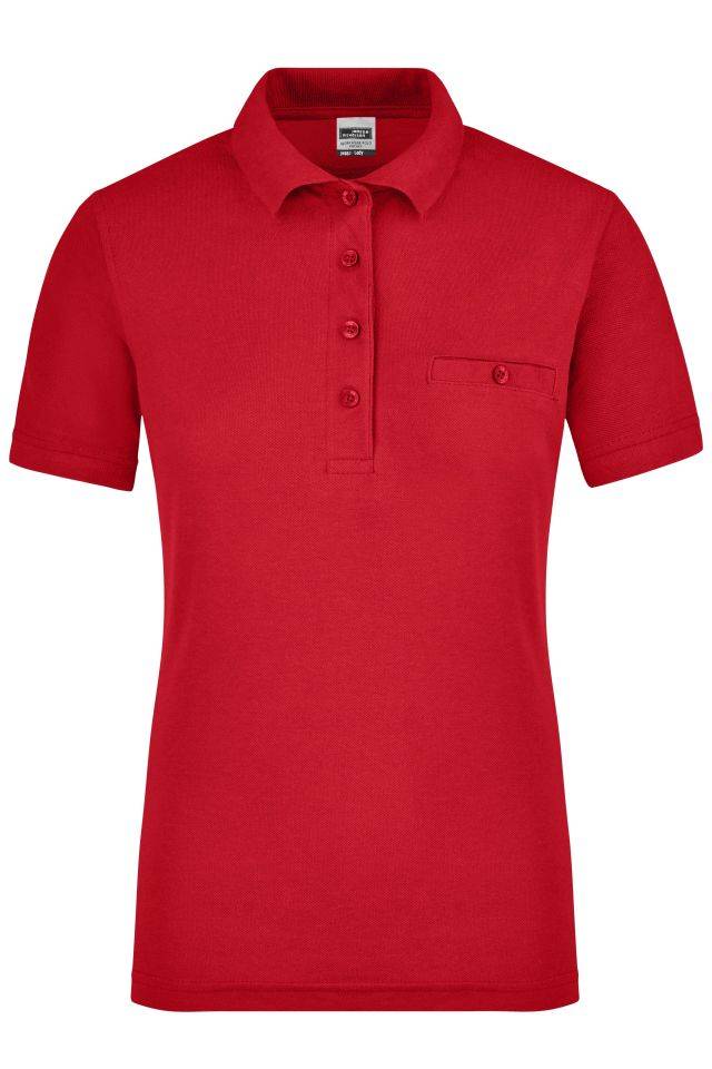 Ladies' Workwear Polo Pocket Pflegeleichtes und strapazierfähiges Polo mit Brusttasche rot, Gr. 4XL