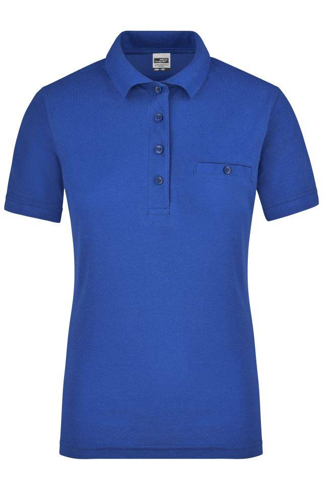 Ladies' Workwear Polo Pocket Pflegeleichtes und strapazierfähiges Polo mit Brusttasche blau, Gr. L