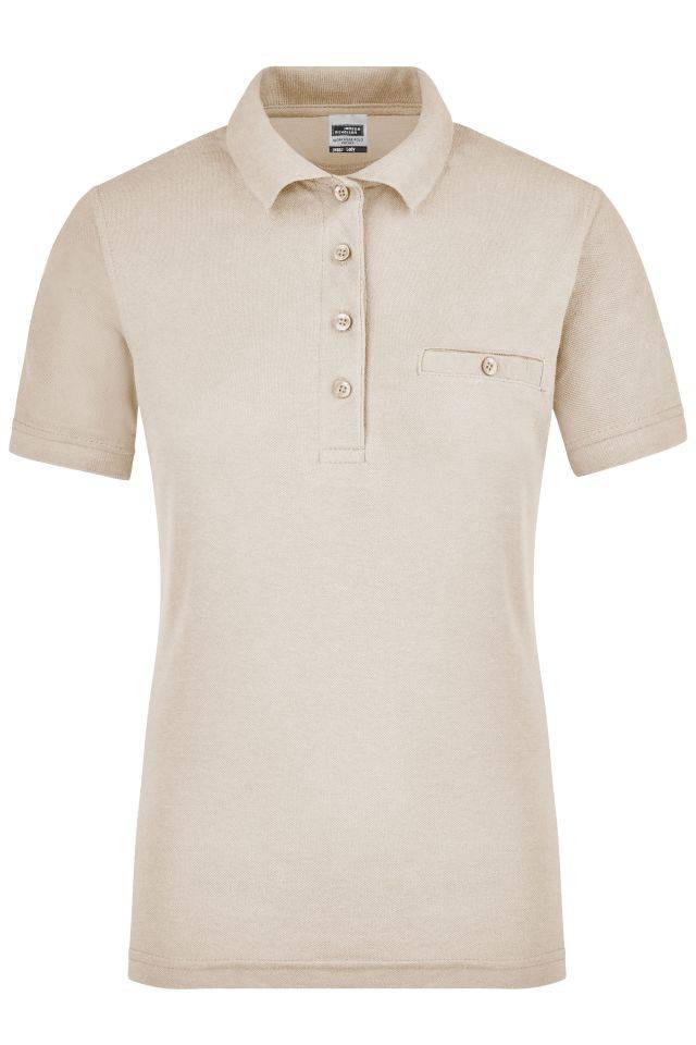 Ladies' Workwear Polo Pocket Pflegeleichtes und strapazierfähiges Polo mit Brusttasche braun/grau, Gr. 3XL