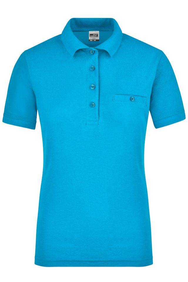 Ladies' Workwear Polo Pocket Pflegeleichtes und strapazierfähiges Polo mit Brusttasche blau, Gr. 4XL