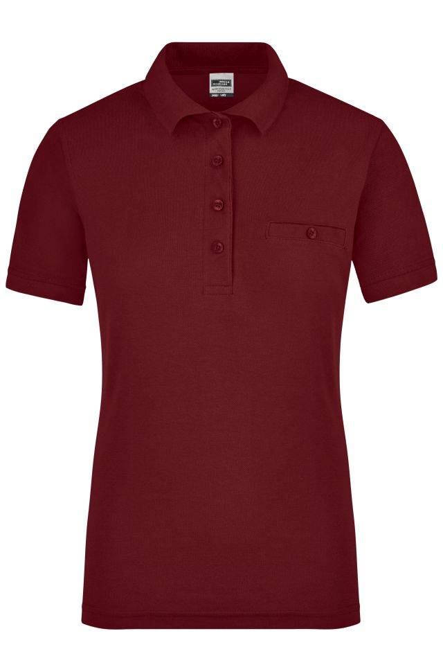 Ladies' Workwear Polo Pocket Pflegeleichtes und strapazierfähiges Polo mit Brusttasche rot/weinrot, Gr. L