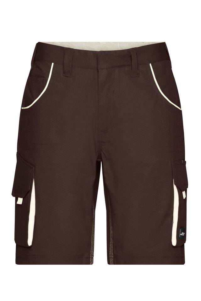 Workwear Bermudas - COLOR - Funktionelle kurze Hose im sportlichen Look mit hochwertigen Details braun/grau, Gr. 42