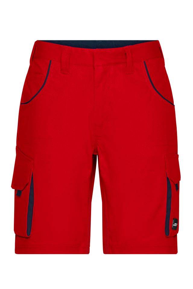 Workwear Bermudas - COLOR - Funktionelle kurze Hose im sportlichen Look mit hochwertigen Details rot/blau, Gr. 44