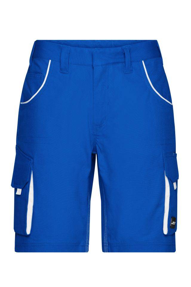 Workwear Bermudas - COLOR - Funktionelle kurze Hose im sportlichen Look mit hochwertigen Details weiß/blau, Gr. 58