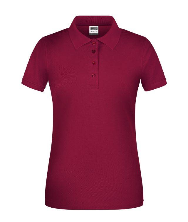 Ladies' BIO Workwear Polo Pflegeleichtes und strapazierfähiges Polo rot/weinrot, Gr. XL