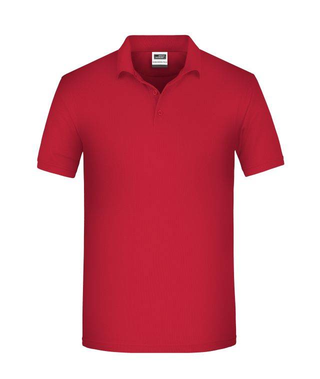 Men's BIO Workwear Polo Pflegeleichtes und strapazierfähiges Polo rot, Gr. 3XL
