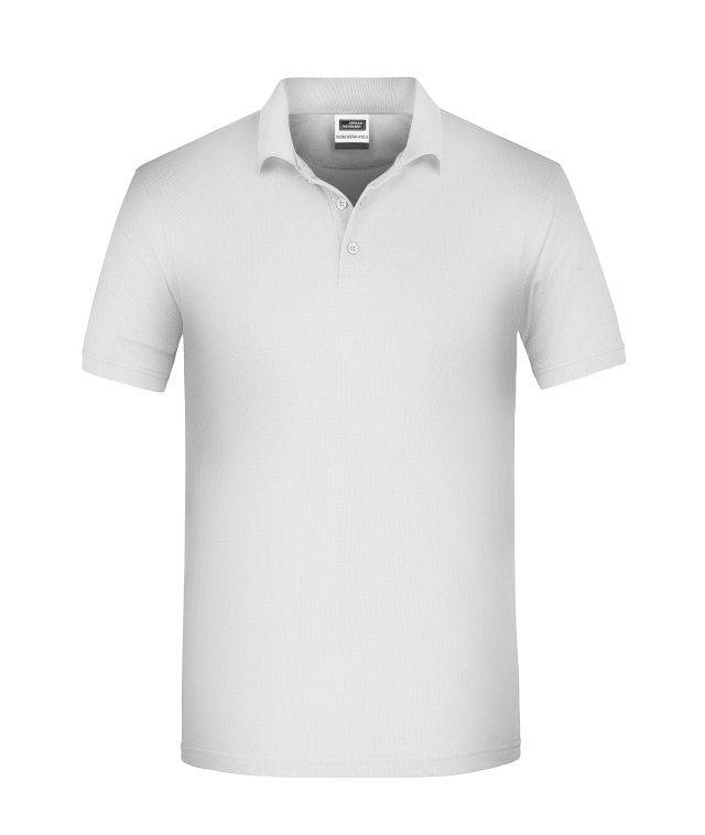Men's BIO Workwear Polo Pflegeleichtes und strapazierfähiges Polo weiß, Gr. M