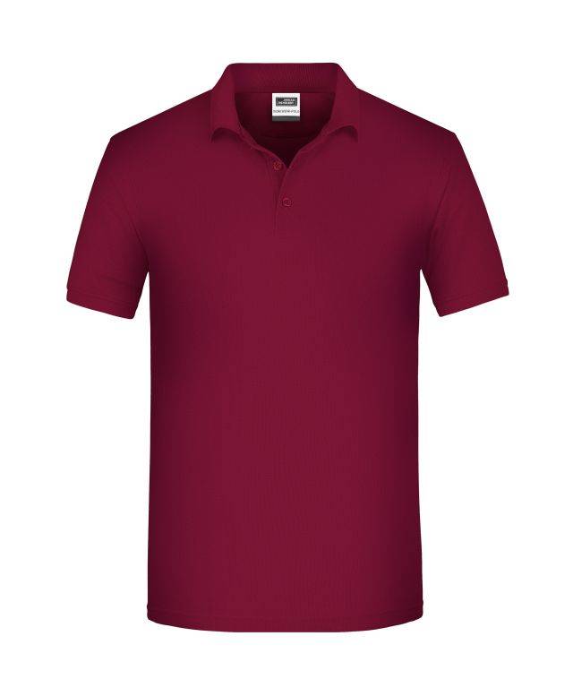 Men's BIO Workwear Polo Pflegeleichtes und strapazierfähiges Polo rot/weinrot, Gr. XL