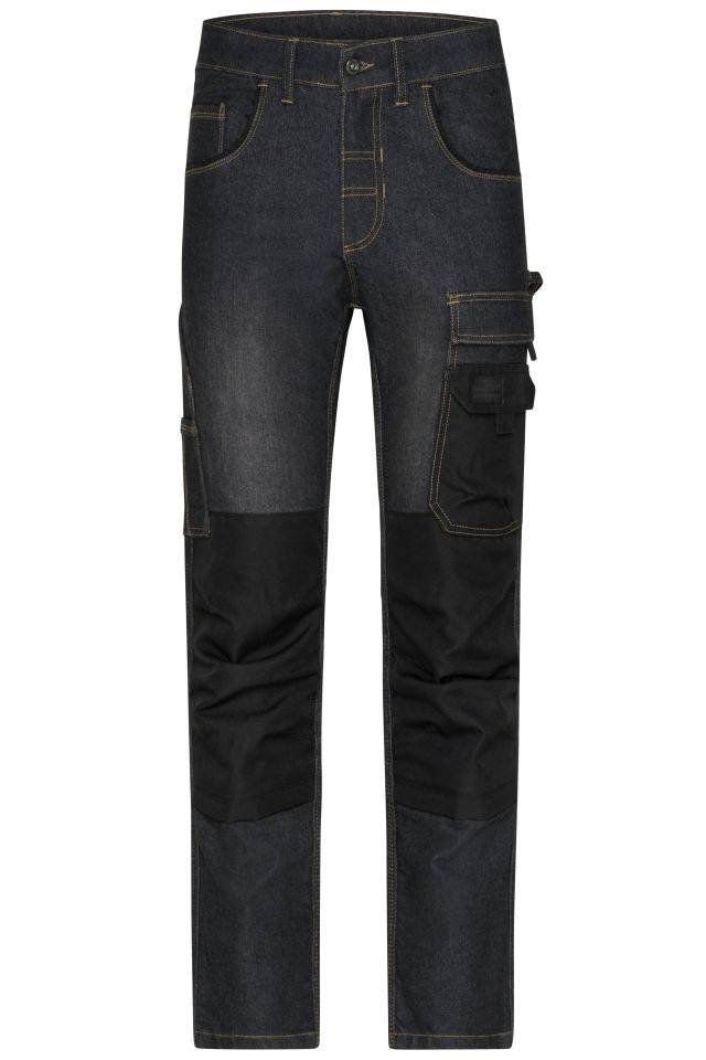 Workwear Stretch-Jeans Jeans-Hose in gerader Schnittführung mit vielen Details schwarz, Gr. 26