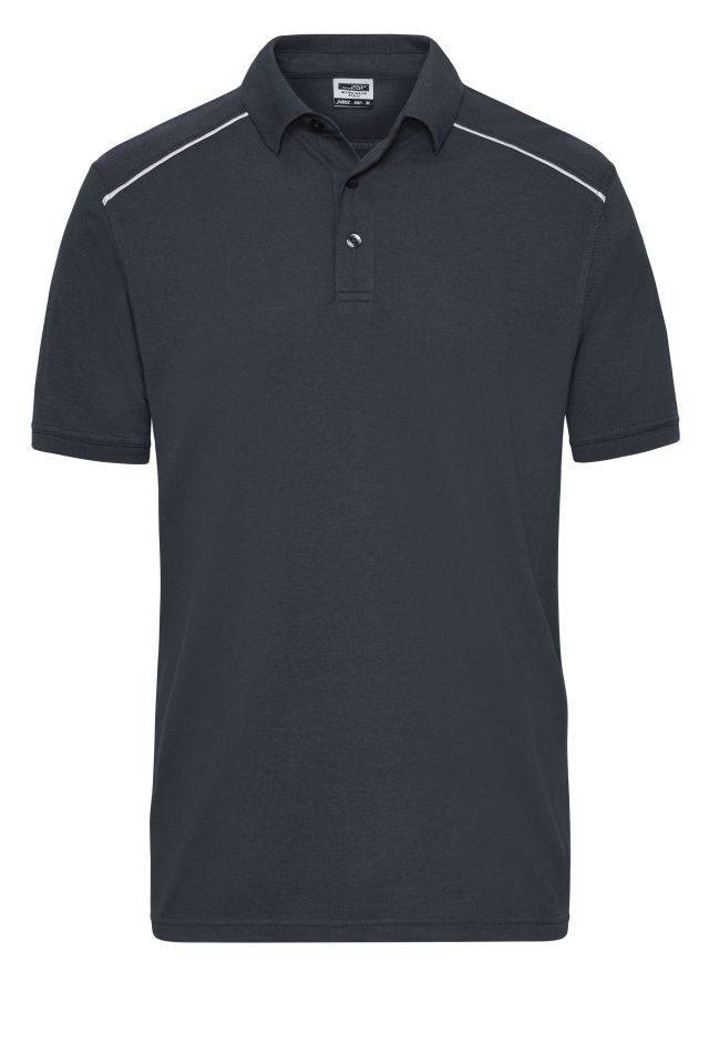 Men's Workwear Polo - SOLID - Strapazierfähiges und pflegeleichtes Polo mit Kontrastpaspel grau, Gr. XXL