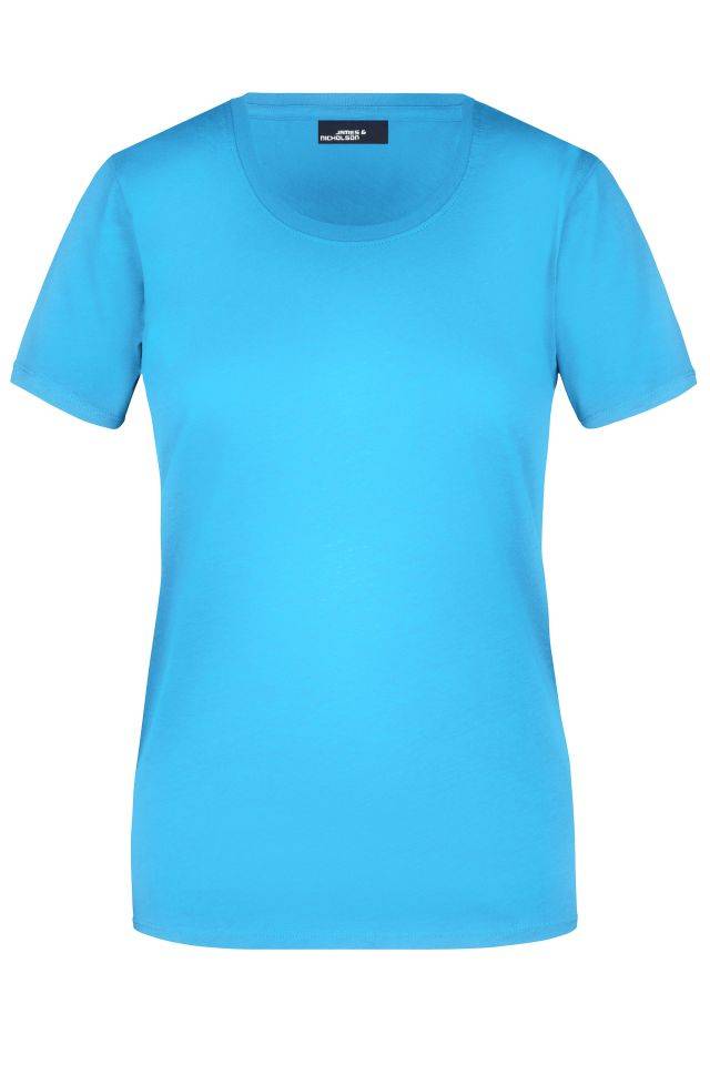 Ladies' Basic-T Leicht tailliertes T-Shirt aus Single-Jersey blau, Gr. S
