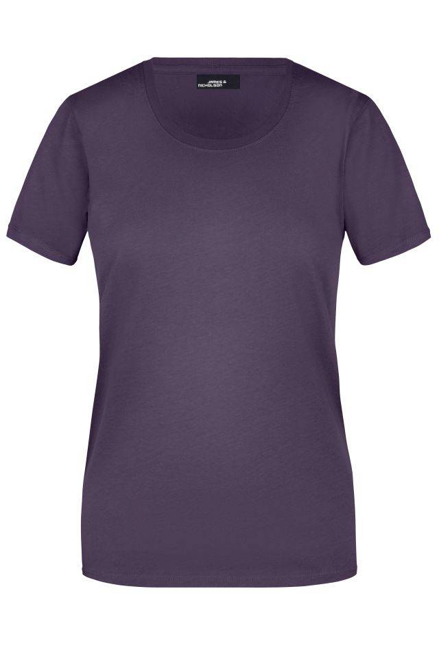 Ladies' Basic-T Leicht tailliertes T-Shirt aus Single-Jersey lila/braun, Gr. M