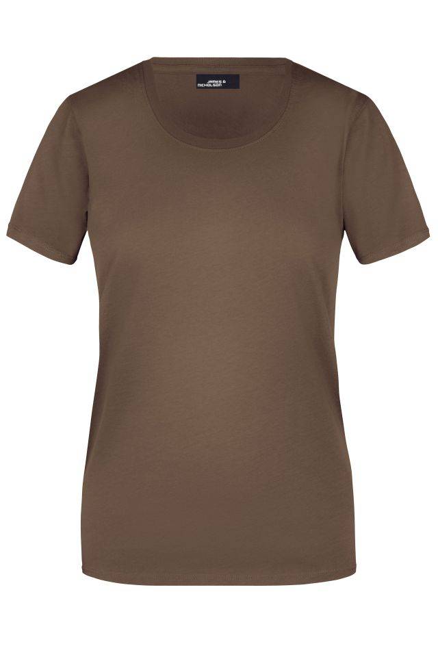 Ladies' Basic-T Leicht tailliertes T-Shirt aus Single-Jersey braun, Gr. 3XL