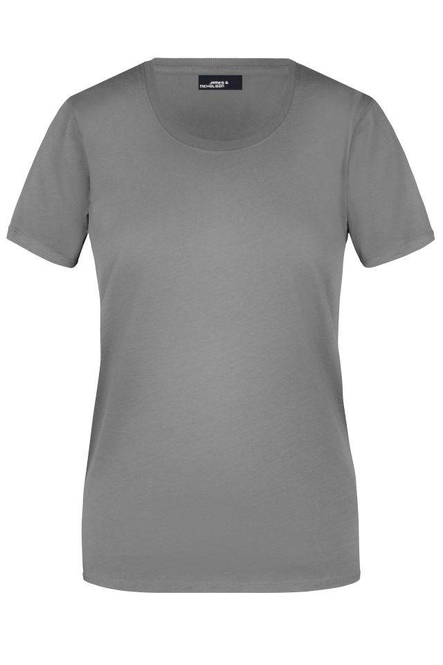 Ladies' Basic-T Leicht tailliertes T-Shirt aus Single-Jersey grau, Gr. XL