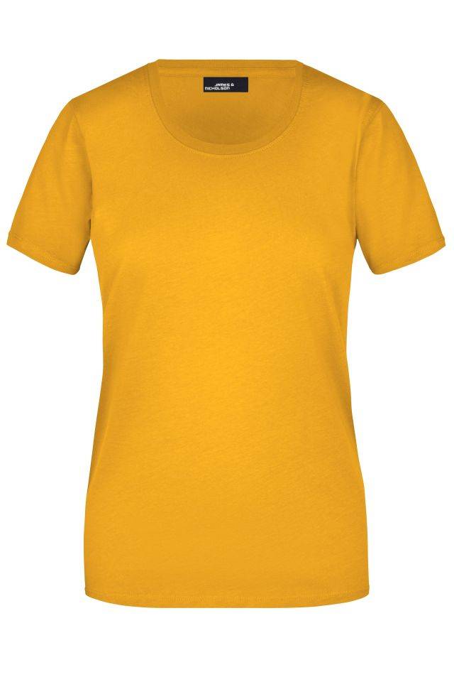 Ladies' Basic-T Leicht tailliertes T-Shirt aus Single-Jersey gelb, Gr. S