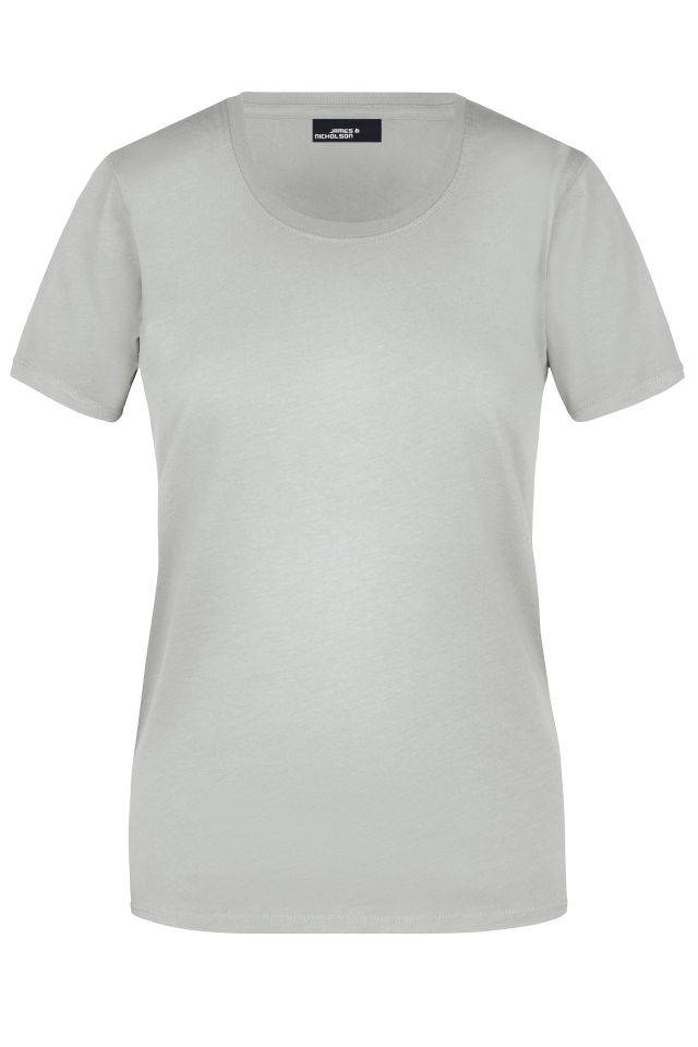 Ladies' Basic-T Leicht tailliertes T-Shirt aus Single-Jersey grau, Gr. M