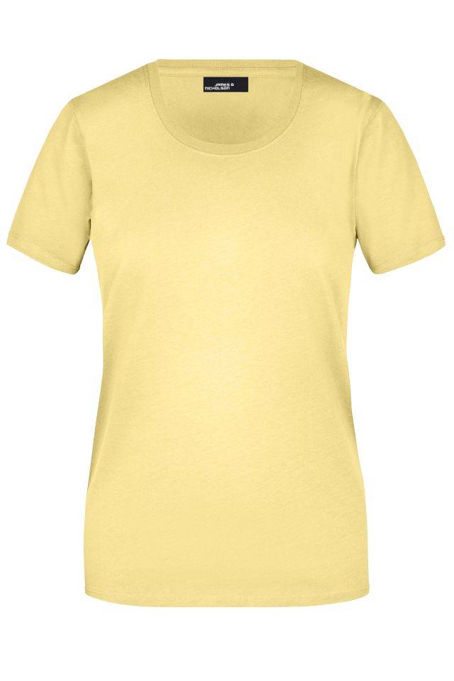 Ladies' Basic-T Leicht tailliertes T-Shirt aus Single-Jersey gelb, Gr. XL