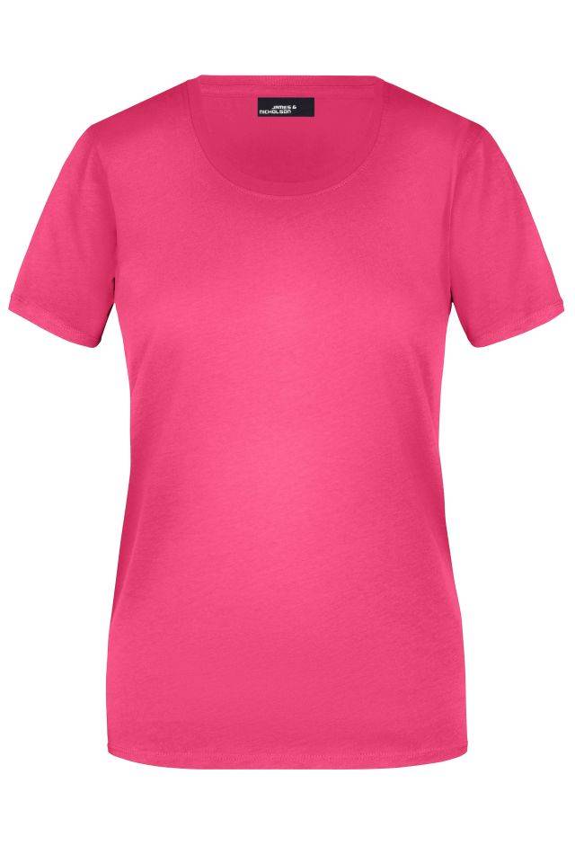 Ladies' Basic-T Leicht tailliertes T-Shirt aus Single-Jersey pink, Gr. XXL