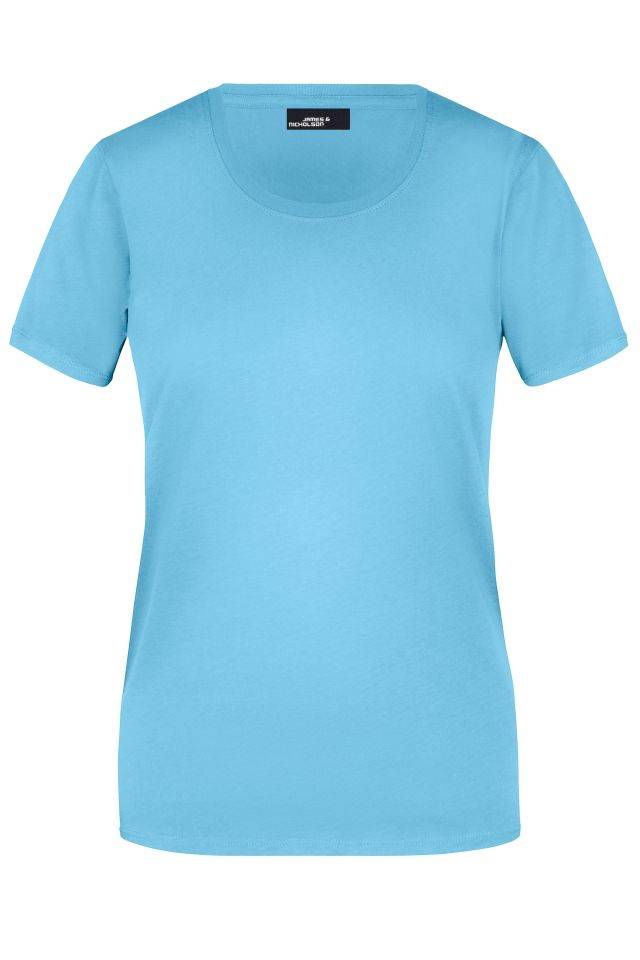 Ladies' Basic-T Leicht tailliertes T-Shirt aus Single-Jersey blau, Gr. M