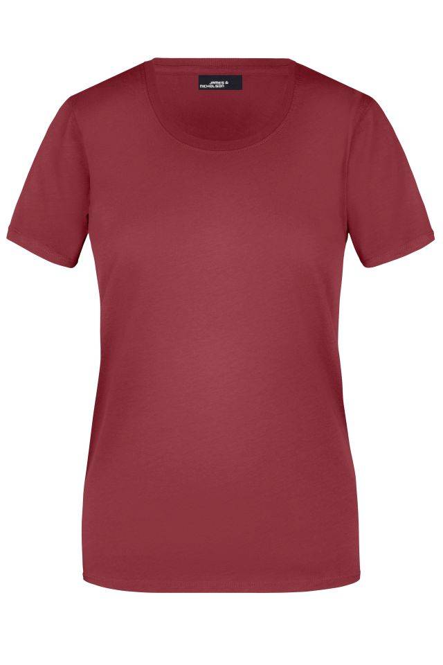 Ladies' Basic-T Leicht tailliertes T-Shirt aus Single-Jersey rot/weinrot, Gr. L