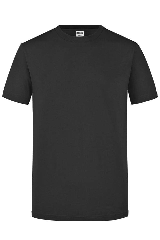 Men's Slim Fit-T Figurbetontes Rundhals-T-Shirt schwarz, Gr. S