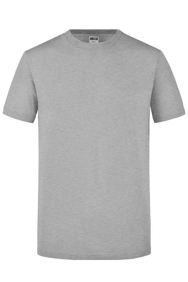 Men's Slim Fit-T Figurbetontes Rundhals-T-Shirt grau, Gr. XL