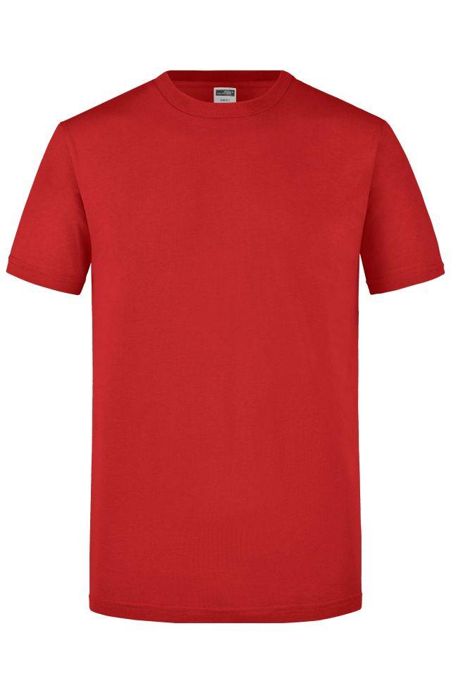 Men's Slim Fit-T Figurbetontes Rundhals-T-Shirt rot, Gr. XL