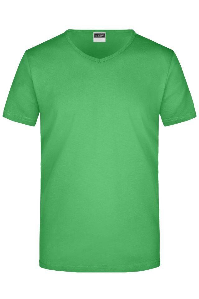 Men's Slim Fit V-T Figurbetontes V-Neck-T-Shirt grün, Gr. M