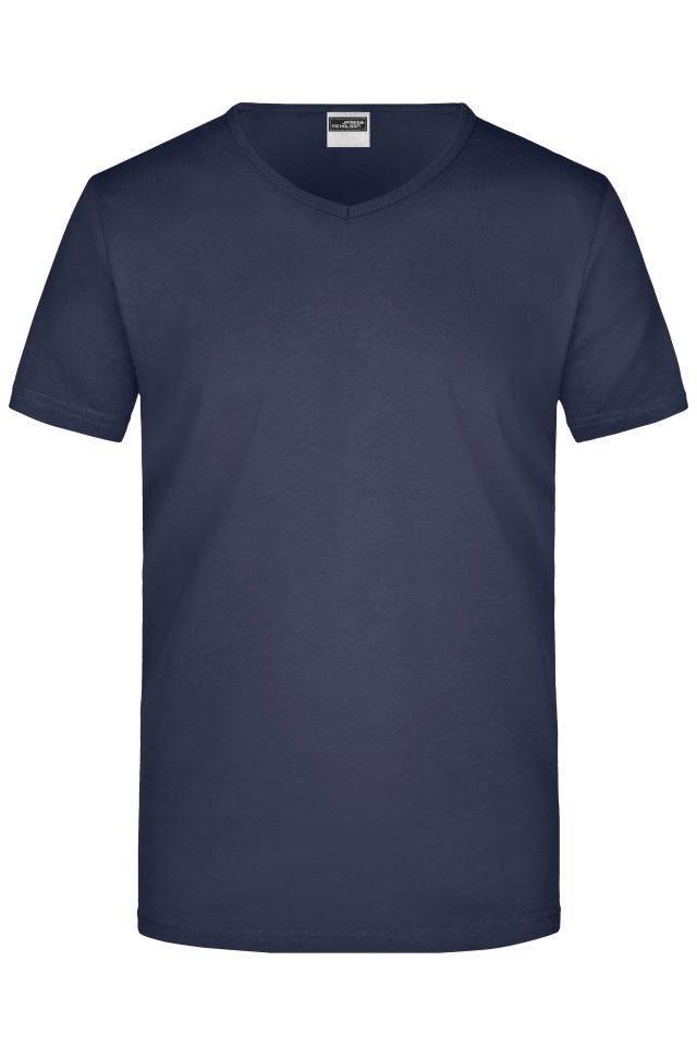 Men's Slim Fit V-T Figurbetontes V-Neck-T-Shirt blau, Gr. L