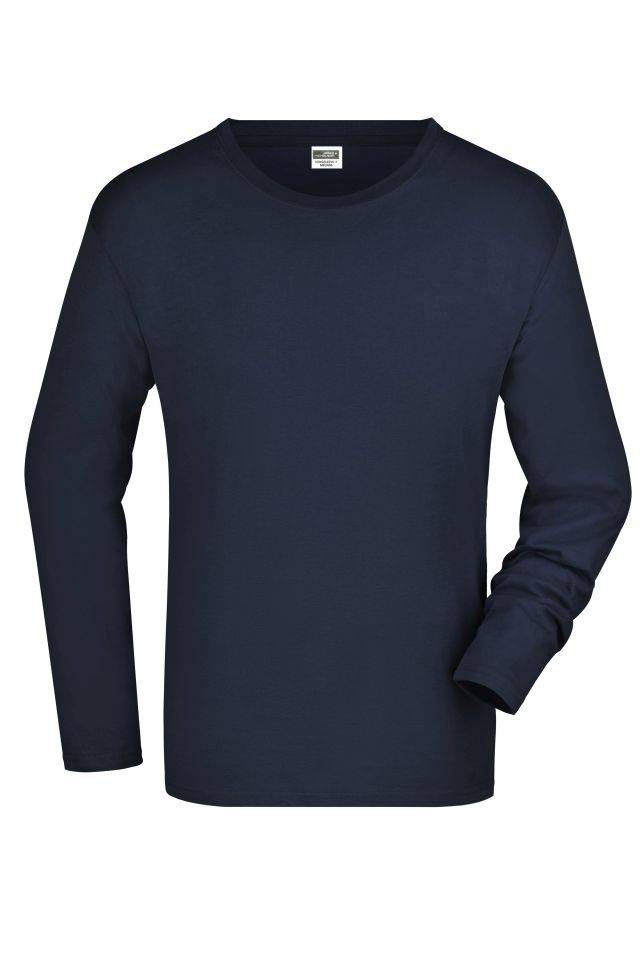 Men's Long-Sleeved Medium Langarm T-Shirt aus Single-Jersey blau, Gr. M
