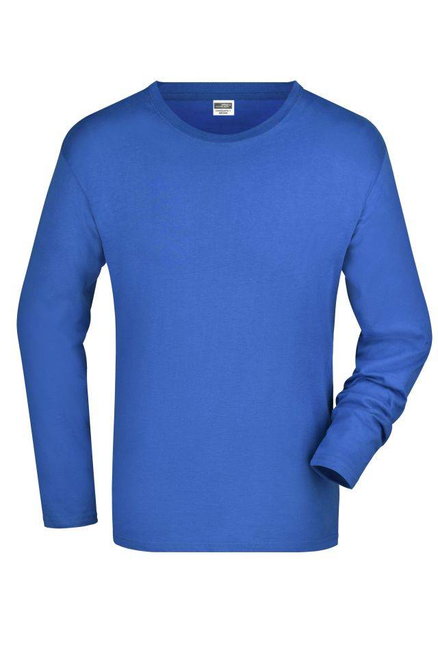 Men's Long-Sleeved Medium Langarm T-Shirt aus Single-Jersey blau, Gr. 3XL