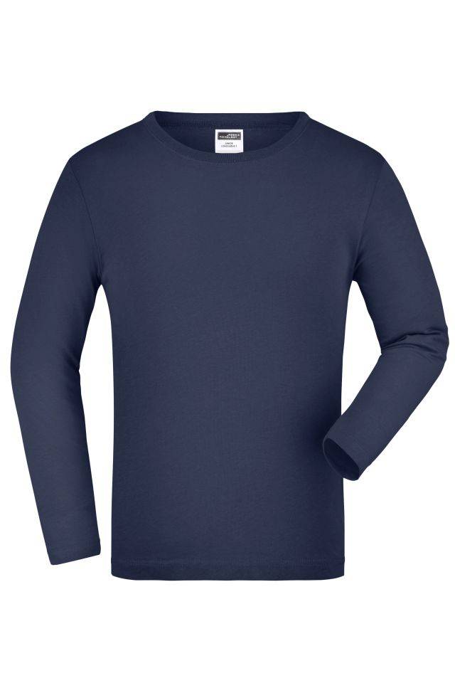 Junior Shirt Long-Sleeved Medium Langarm T-Shirt aus Single-Jersey blau, Gr. L