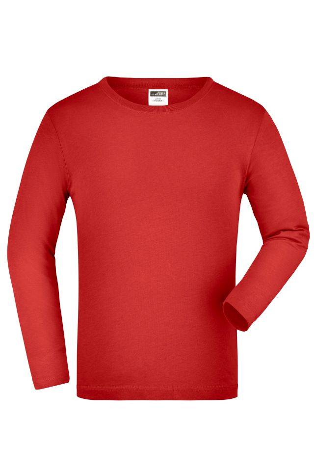 Junior Shirt Long-Sleeved Medium Langarm T-Shirt aus Single-Jersey rot, Gr. M
