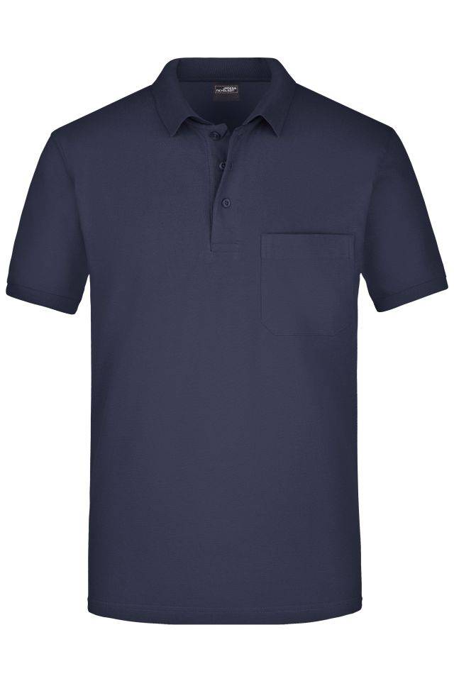 Men's Polo Pocket Klassisches Poloshirt mit Brusttasche blau, Gr. XXL
