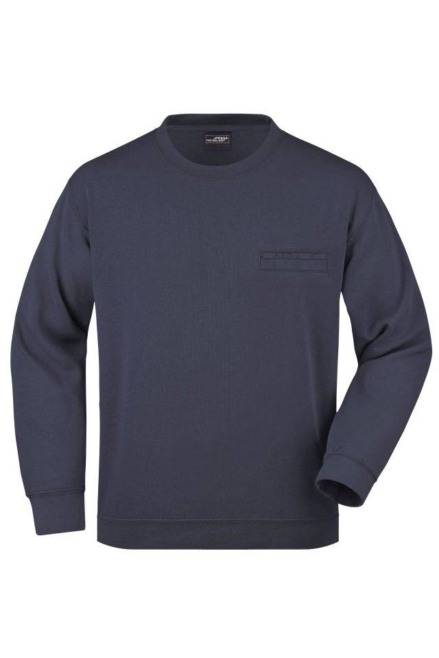 Men's Round Sweat Pocket Klassisches Sweatshirt mit Brusttasche blau, Gr. XL