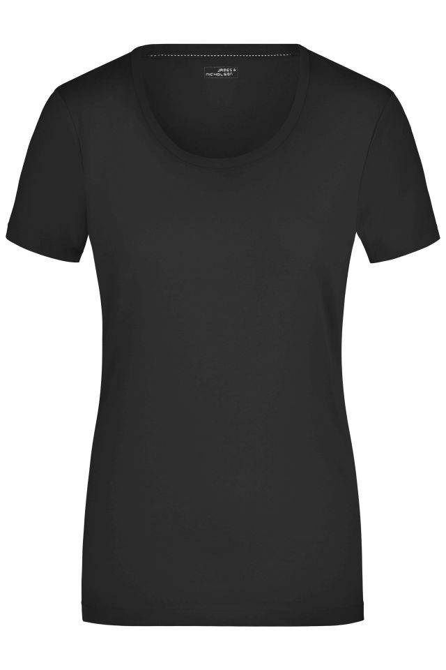 Ladies' Stretch Round-T T-Shirt aus weichem Elastic-Single-Jersey schwarz, Gr. XXL