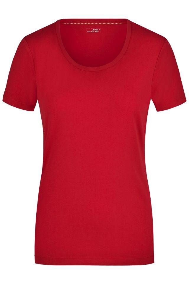 Ladies' Stretch Round-T T-Shirt aus weichem Elastic-Single-Jersey rot, Gr. L
